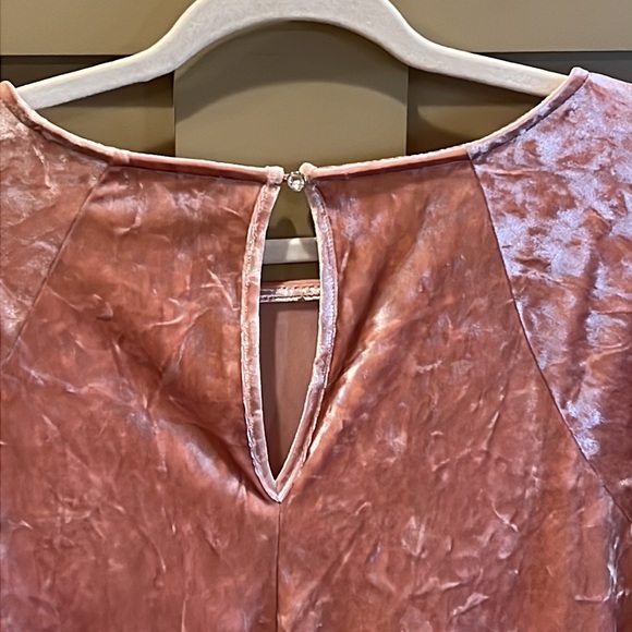 Cupio Pink Velvet Tunic Bohemian Peasant Gypsy Medium EUC - Picture 5 of 7